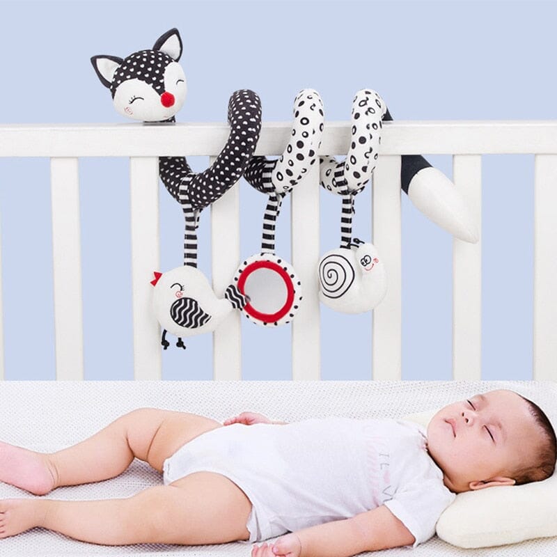 Baby Black White Stroller Spiral Plush Toys - Baby Bubble Store