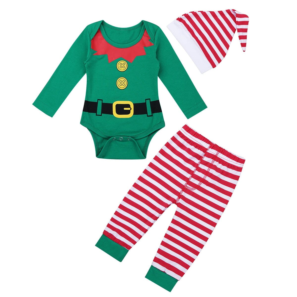 Baby Christmas Romper Pant Hat Outfits - Baby Bubble Store