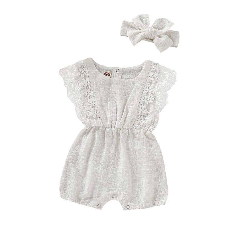 Baby Girl Lace Romper - Baby Bubble Store