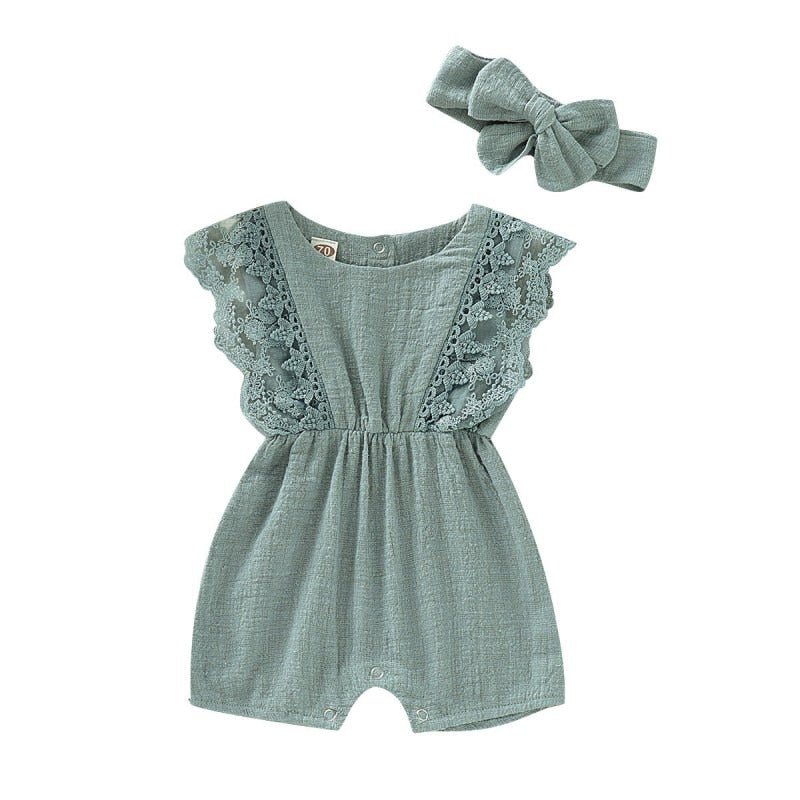 Baby Girl Lace Romper - Baby Bubble Store