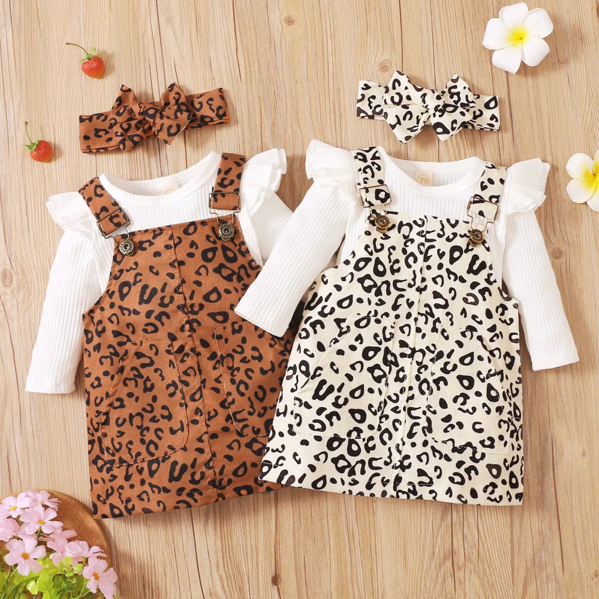 Baby Girl Suspender Skirt Leopard Print - Baby Bubble Store