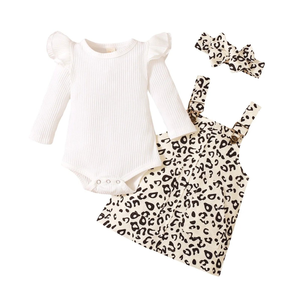 Baby Girl Suspender Skirt Leopard Print - Baby Bubble Store