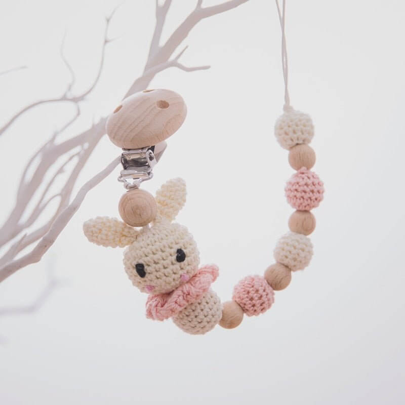 Baby Wood & Crochet Teething Chain - Baby Bubble Store