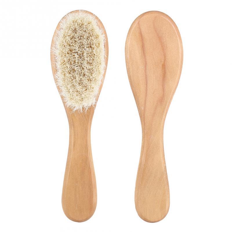 Natural Wool Baby Wooden Brush - Baby Bubble Store