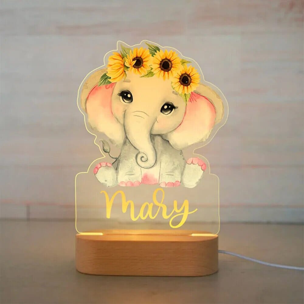 Personalised Baby Animal LED USB Night Light - Baby Bubble Store