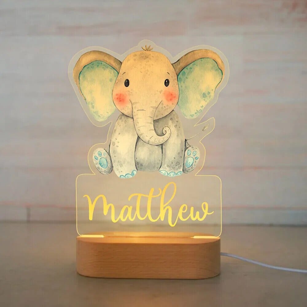 Personalised Baby Animal LED USB Night Light - Baby Bubble Store